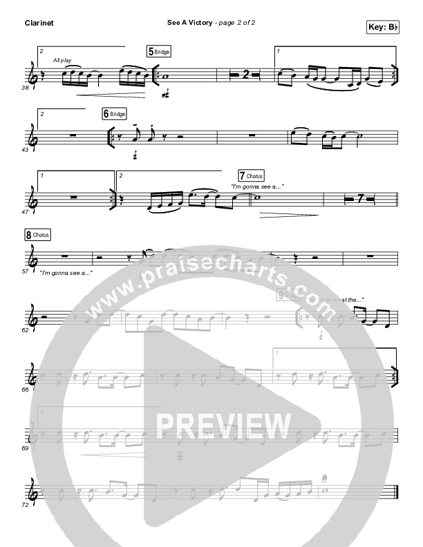 See A Victory Clarinet 1,2 (Elevation Worship)