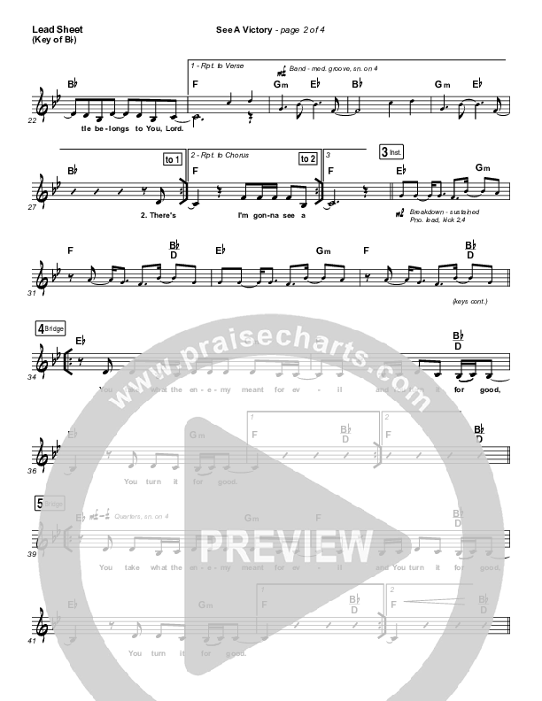 See A Victory Lead Sheet (Melody) (Elevation Worship)