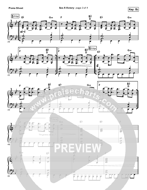 See A Victory Piano Sheet (Elevation Worship)