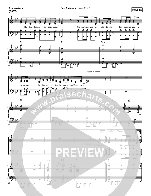 See A Victory Piano/Vocal (SATB) (Elevation Worship)