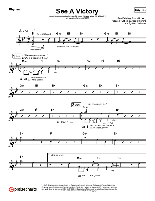 See A Victory Rhythm Chart (Elevation Worship)