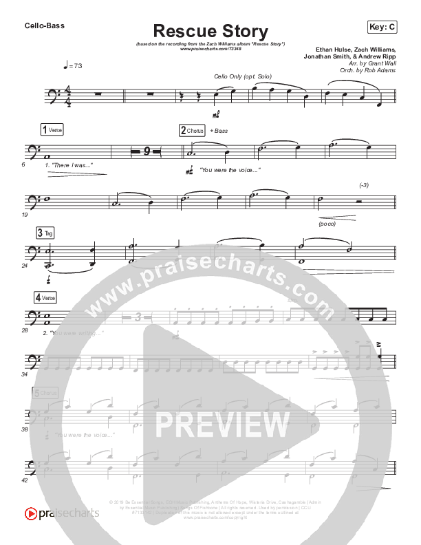 Rescue Story Cello/Bass (Zach Williams)