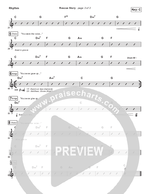 Rescue Story Rhythm Chart (Zach Williams)