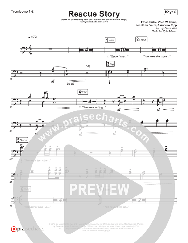 Rescue Story Trombone 1/2 (Zach Williams)