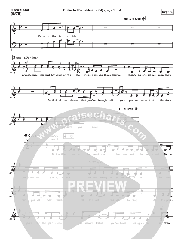 Come To The Table (Choral Anthem SATB) Choir Vocals (SATB) (Sidewalk Prophets / Arr. Luke Gambill)