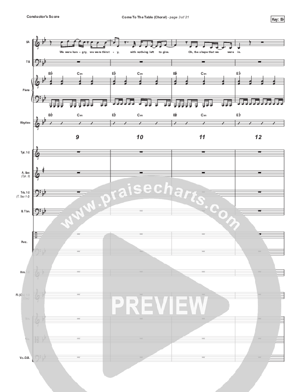 Come To The Table (Choral Anthem SATB) Conductor's Score (Sidewalk Prophets / Arr. Luke Gambill)