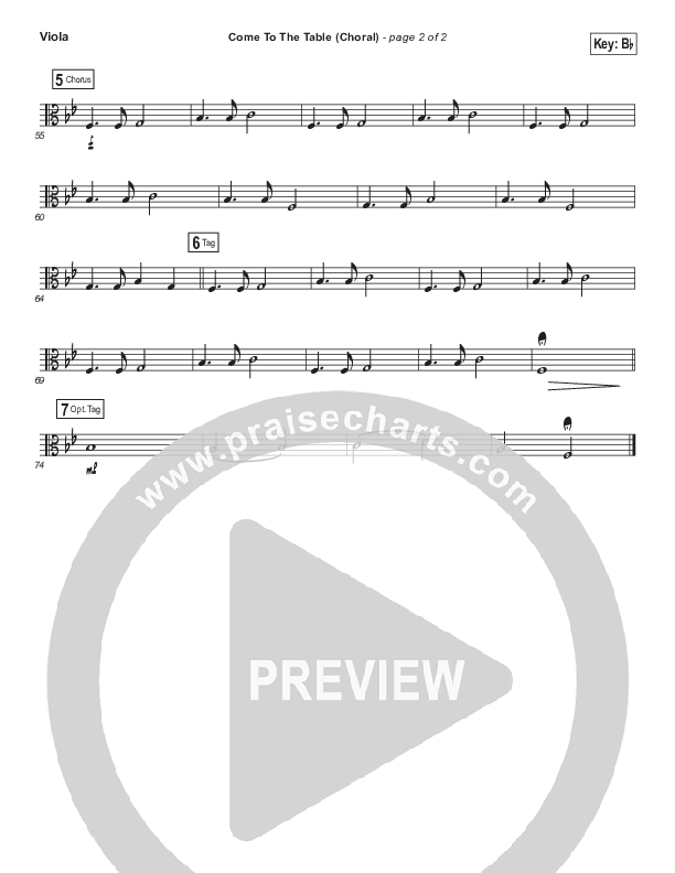 Come To The Table (Choral Anthem SATB) Viola (Sidewalk Prophets / Arr. Luke Gambill)