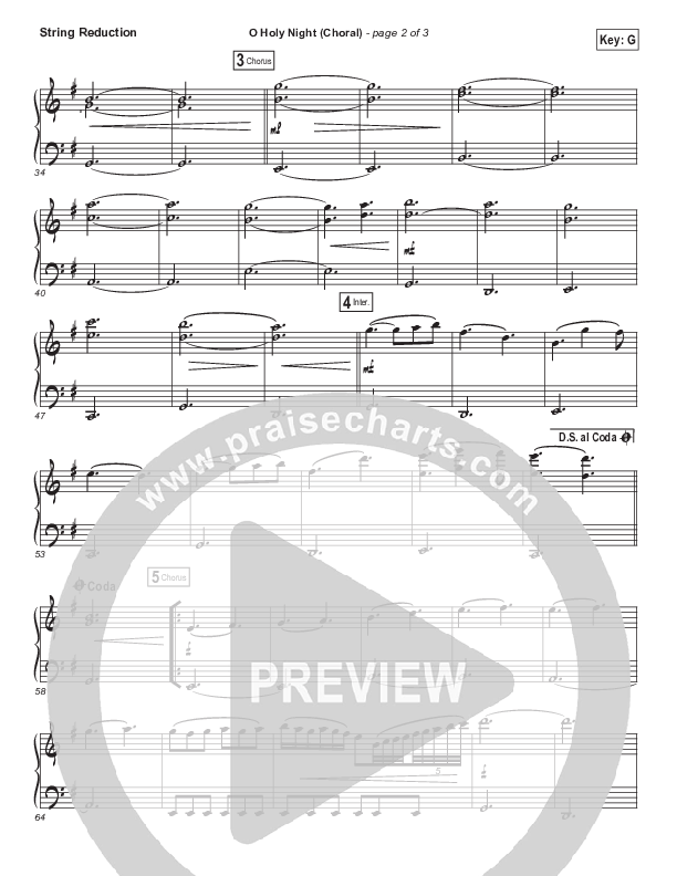 O Holy Night (Choral Anthem SATB) String Pack (Hillsong Worship / Arr. Luke Gambill)