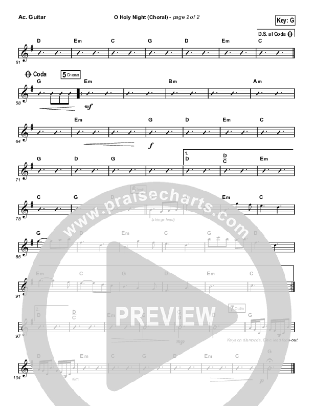 O Holy Night (Choral Anthem SATB) Acoustic Guitar (Hillsong Worship / Arr. Luke Gambill)