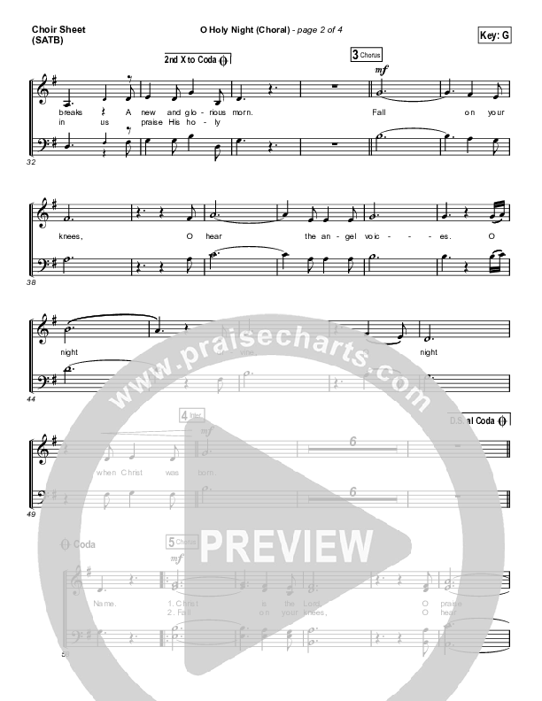 O Holy Night (Choral Anthem SATB) Choir Vocals (SATB) (Hillsong Worship / Arr. Luke Gambill)
