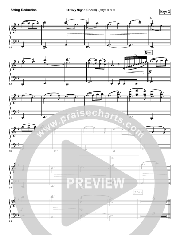 O Holy Night (Choral Anthem SATB) String Reduction (Hillsong Worship / Arr. Luke Gambill)