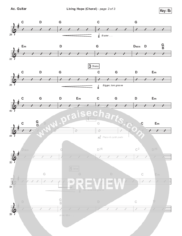 Living Hope (Choral Anthem SATB) Acoustic Guitar (Bethel Music / Bethany Wohrle / Arr. Luke Gambill)