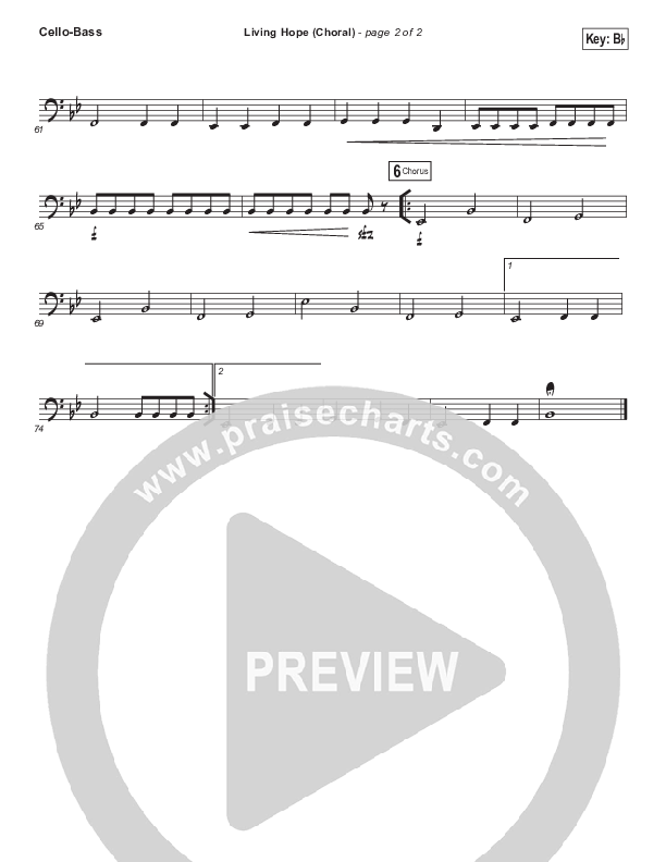 Living Hope (Choral Anthem SATB) Cello/Bass (Bethel Music / Bethany Wohrle / Arr. Luke Gambill)
