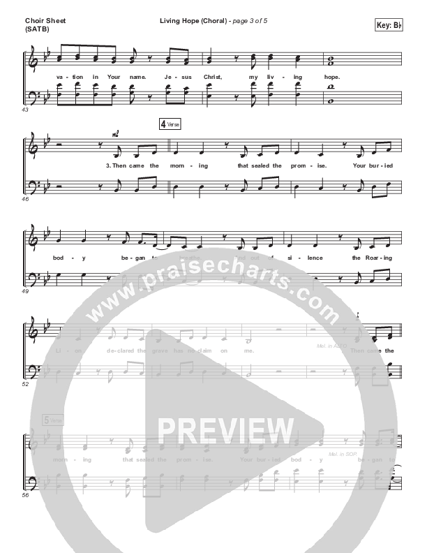 Living Hope (Choral Anthem SATB) Choir Vocals (SATB) (Bethel Music / Bethany Wohrle / Arr. Luke Gambill)
