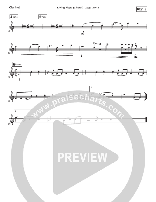 Living Hope (Choral Anthem SATB) Clarinet (Bethel Music / Bethany Wohrle / Arr. Luke Gambill)