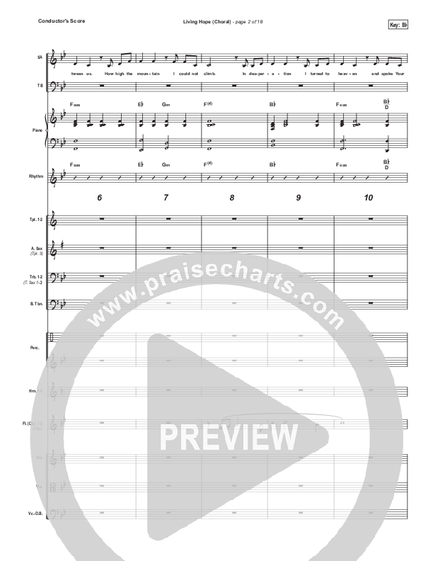 Living Hope (Choral Anthem SATB) Conductor's Score (Bethel Music / Bethany Wohrle / Arr. Luke Gambill)