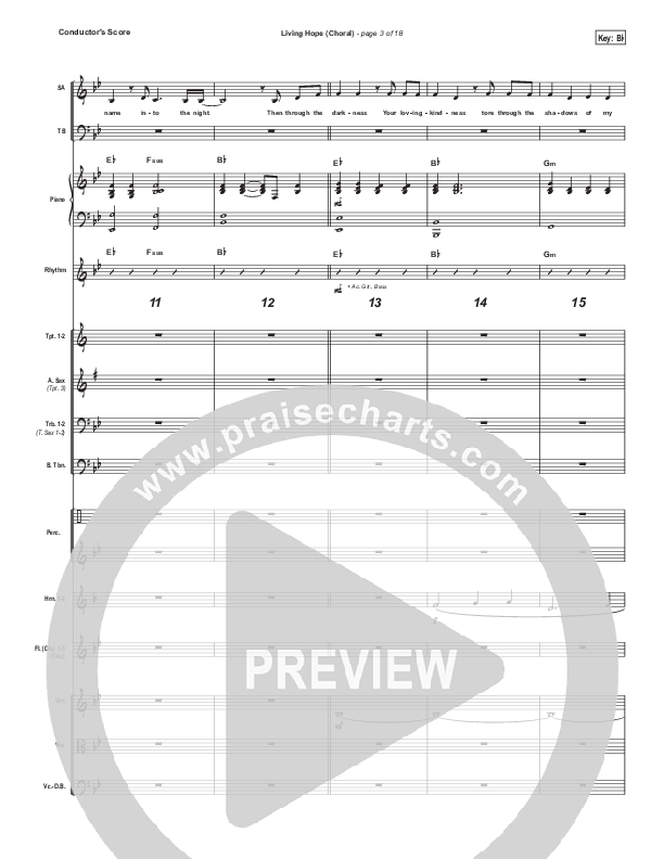 Living Hope (Choral Anthem SATB) Conductor's Score (Bethel Music / Bethany Wohrle / Arr. Luke Gambill)