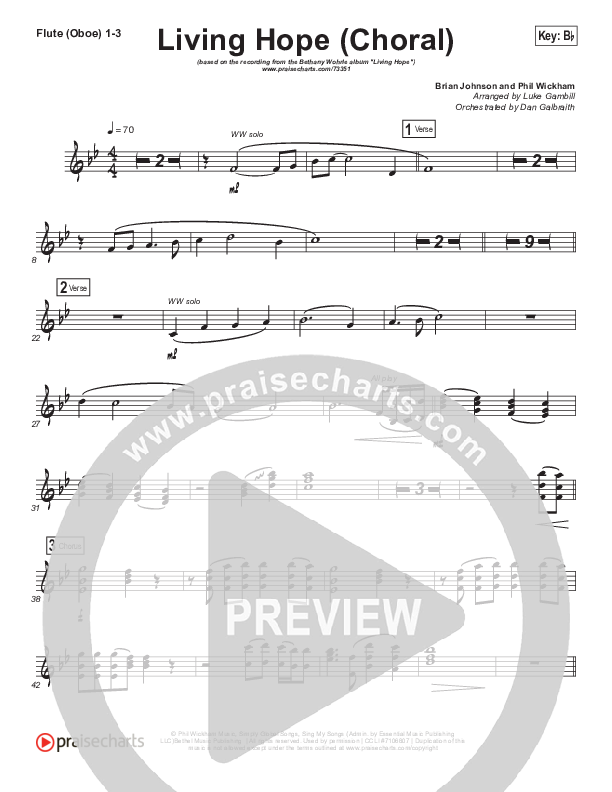 Living Hope (Choral Anthem SATB) Wind Pack (Bethel Music / Bethany Wohrle / Arr. Luke Gambill)