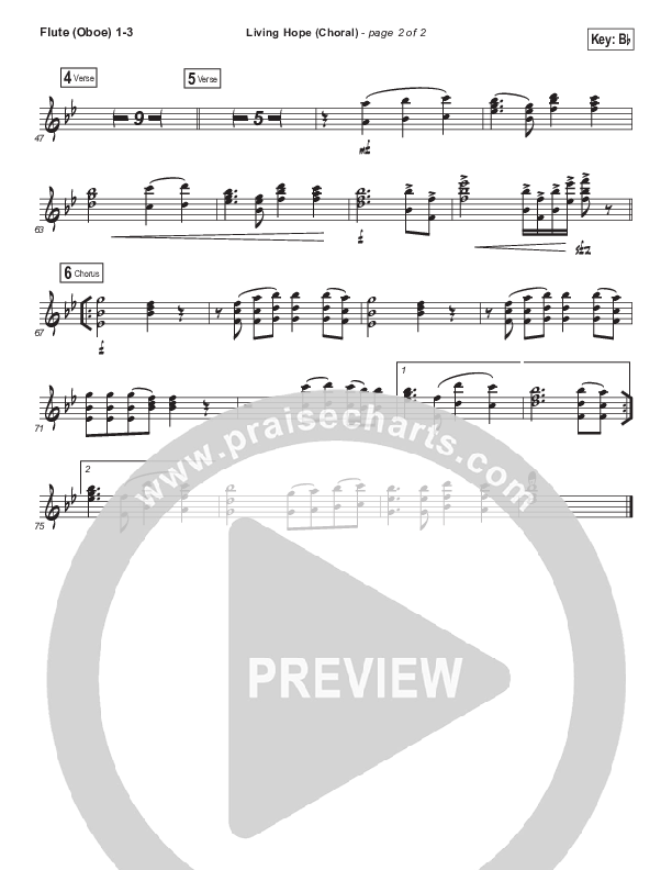 Living Hope (Choral Anthem SATB) Flute/Oboe 1/2/3 (Bethel Music / Bethany Wohrle / Arr. Luke Gambill)