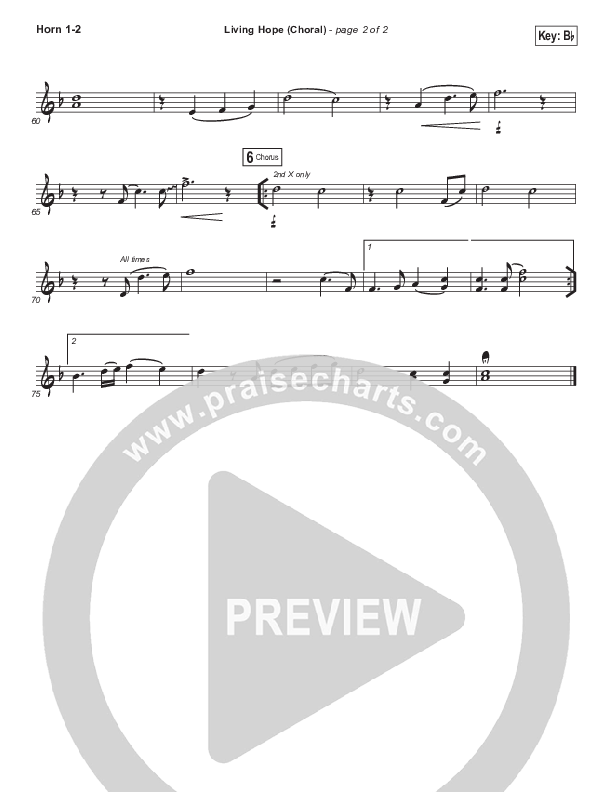 Living Hope (Choral Anthem SATB) French Horn 1/2 (Bethel Music / Bethany Wohrle / Arr. Luke Gambill)