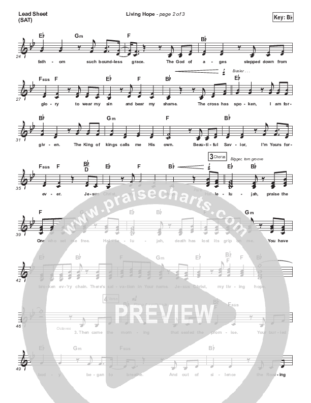 Living Hope (Choral Anthem SATB) Lead Sheet (SAT) (Bethel Music / Bethany Wohrle / Arr. Luke Gambill)