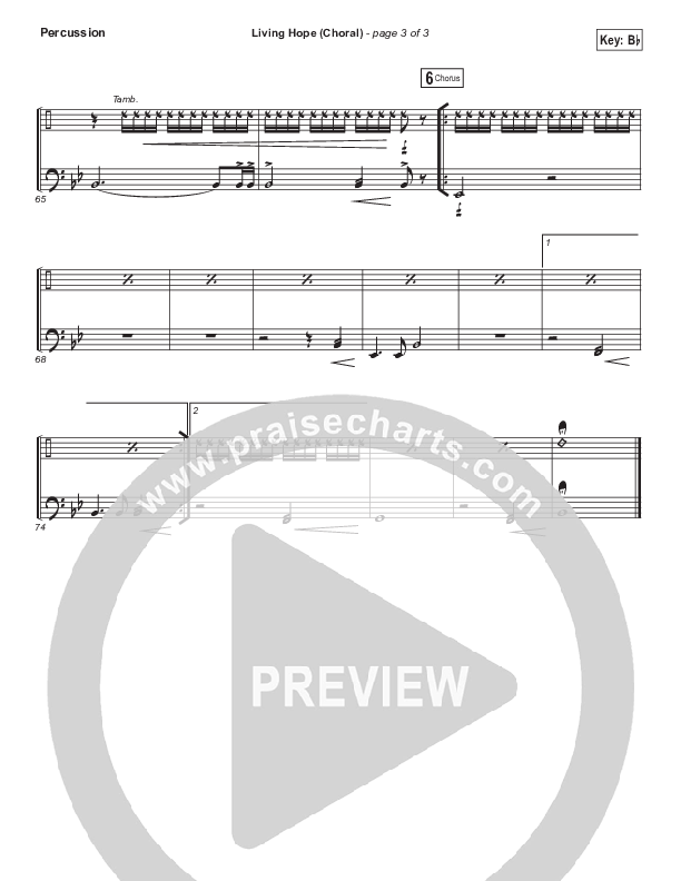 Living Hope (Choral Anthem SATB) Percussion (Bethel Music / Bethany Wohrle / Arr. Luke Gambill)