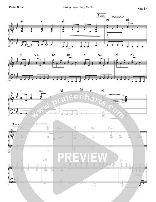 Living Hope (Choral Anthem SATB) Piano Sheet (Bethel Music / Bethany Wohrle / Arr. Luke Gambill)