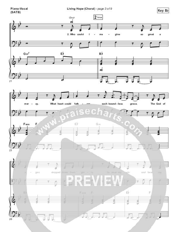 Living Hope (Choral Anthem SATB) Piano/Vocal (SATB) (Bethel Music / Bethany Wohrle / Arr. Luke Gambill)