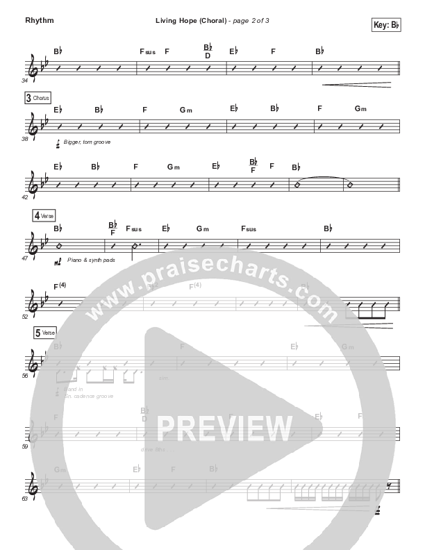 Living Hope (Choral Anthem SATB) Rhythm Chart (Bethel Music / Bethany Wohrle / Arr. Luke Gambill)
