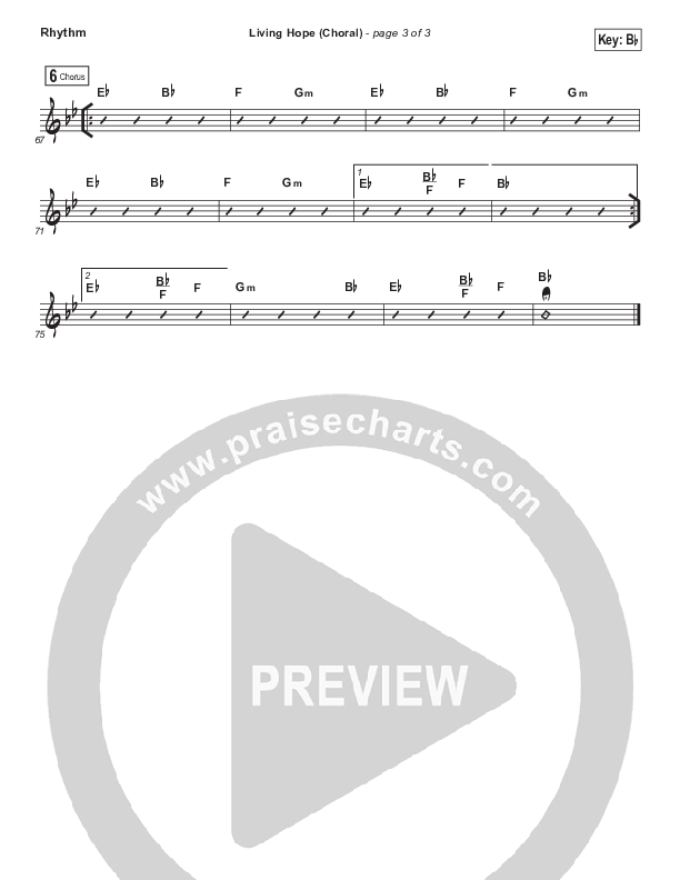 Living Hope (Choral Anthem SATB) Rhythm Chart (Bethel Music / Bethany Wohrle / Arr. Luke Gambill)