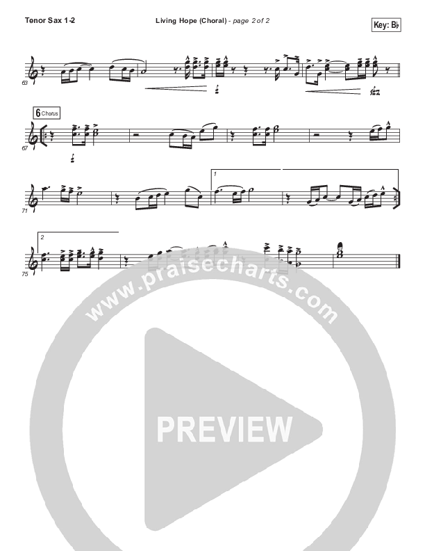 Living Hope (Choral Anthem SATB) Tenor Sax 1/2 (Bethel Music / Bethany Wohrle / Arr. Luke Gambill)