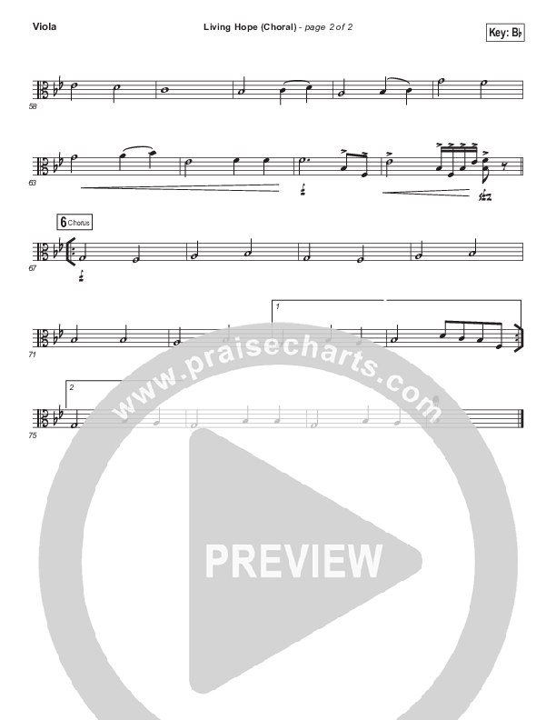 Living Hope (Choral Anthem SATB) Viola (Bethel Music / Bethany Wohrle / Arr. Luke Gambill)