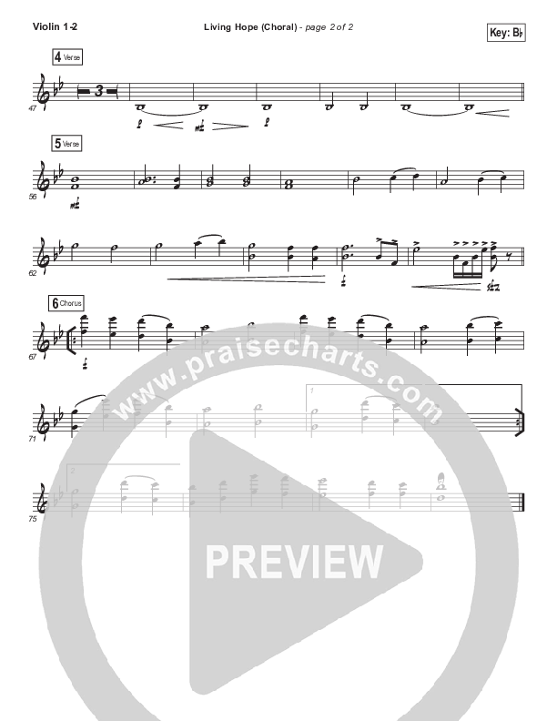 Living Hope (Choral Anthem SATB) Violin 1/2 (Bethel Music / Bethany Wohrle / Arr. Luke Gambill)