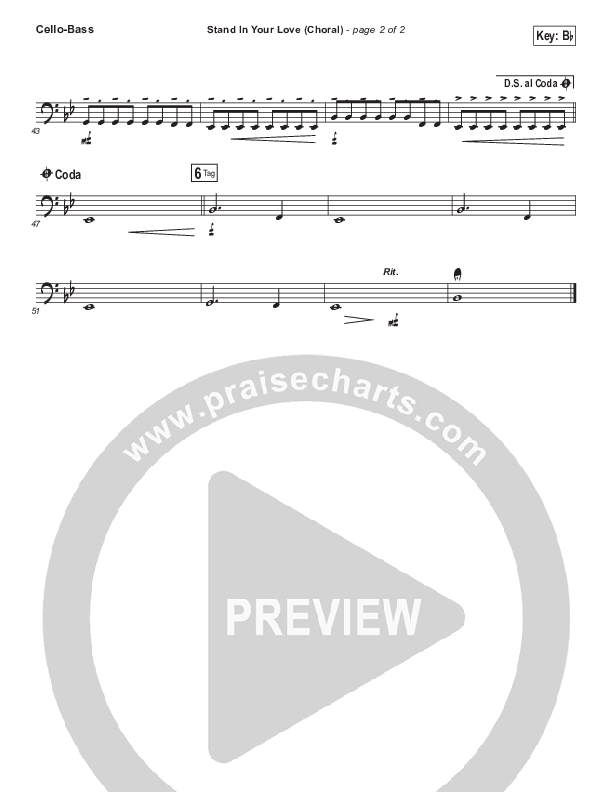 Stand In Your Love (Choral Anthem SATB) Cello/Bass (Bethel Music / Josh Baldwin / Arr. Luke Gambill)