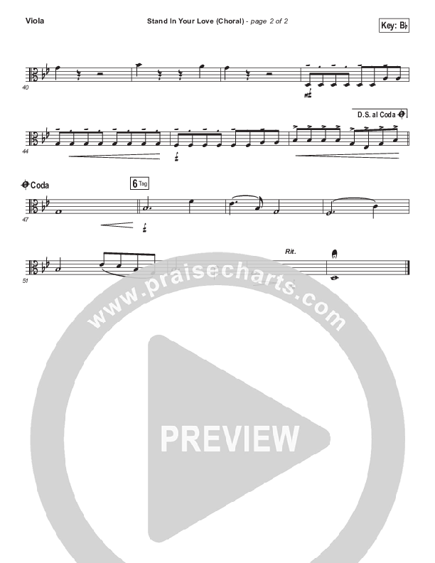 Stand In Your Love (Choral Anthem SATB) Viola (Bethel Music / Josh Baldwin / Arr. Luke Gambill)