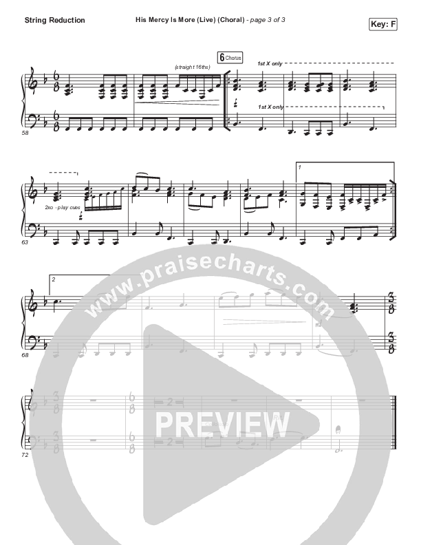 His Mercy Is More (Choral Anthem SATB) String Pack (Shane & Shane/The Worship Initiative / Arr. Luke Gambill)