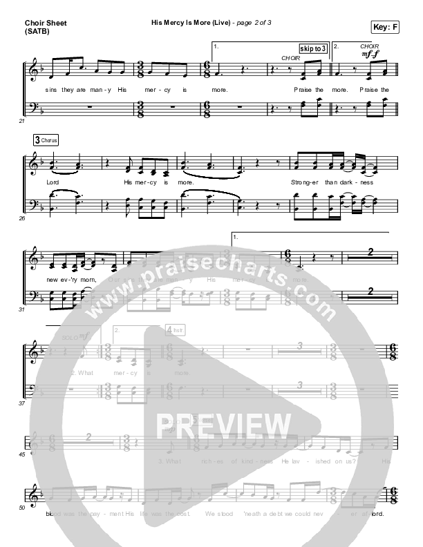 His Mercy Is More (Choral Anthem SATB) Choir Sheet (SATB) (Shane & Shane/The Worship Initiative / Arr. Luke Gambill)