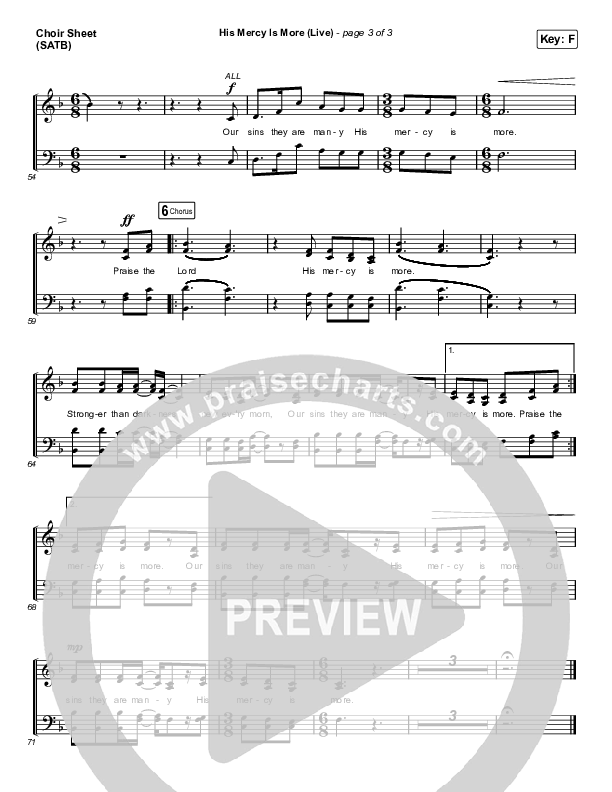 His Mercy Is More (Choral Anthem SATB) Choir Sheet (SATB) (Shane & Shane/The Worship Initiative / Arr. Luke Gambill)
