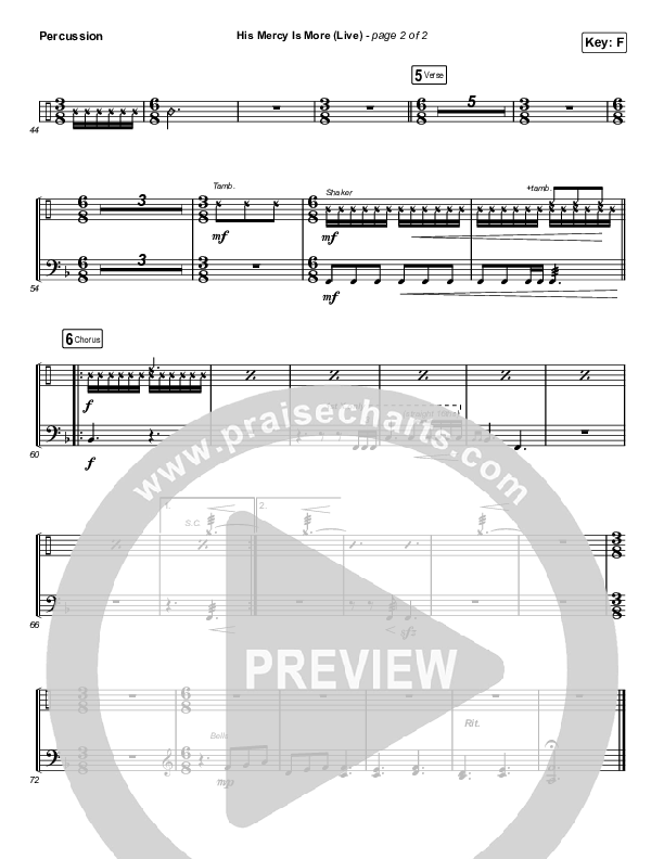 His Mercy Is More (Choral Anthem SATB) Percussion (Shane & Shane/The Worship Initiative / Arr. Luke Gambill)