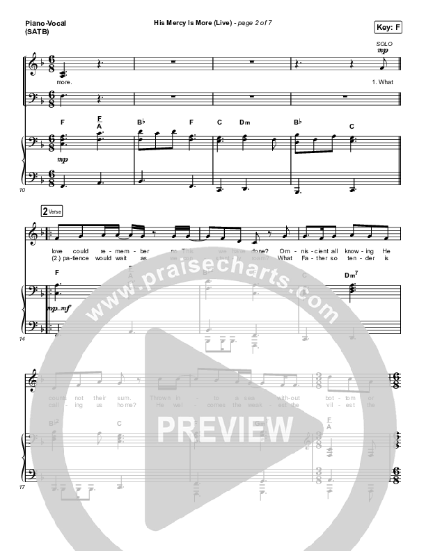 His Mercy Is More (Choral Anthem SATB) Piano/Vocal (SATB) (Shane & Shane/The Worship Initiative / Arr. Luke Gambill)