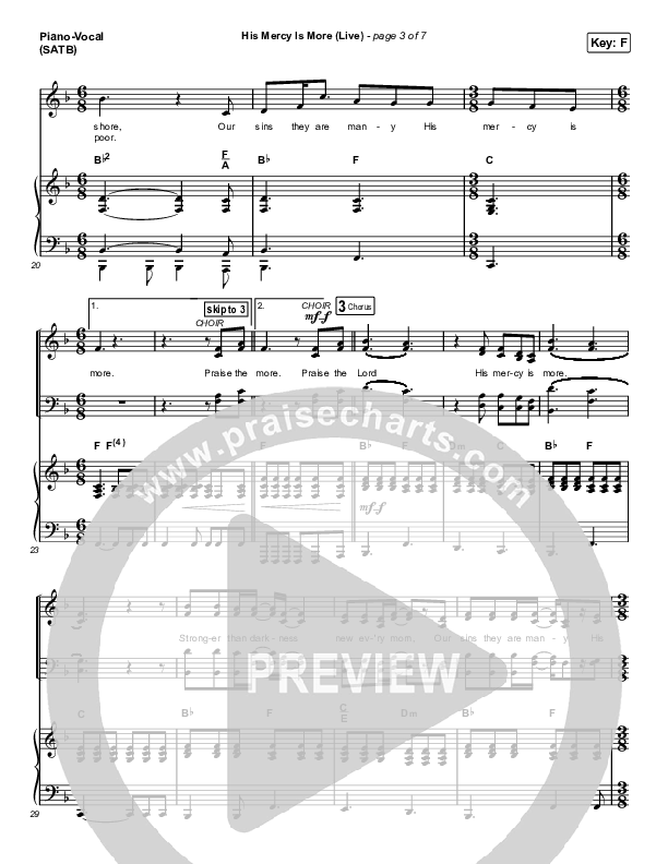 His Mercy Is More (Choral Anthem SATB) Piano/Vocal (SATB) (Shane & Shane/The Worship Initiative / Arr. Luke Gambill)