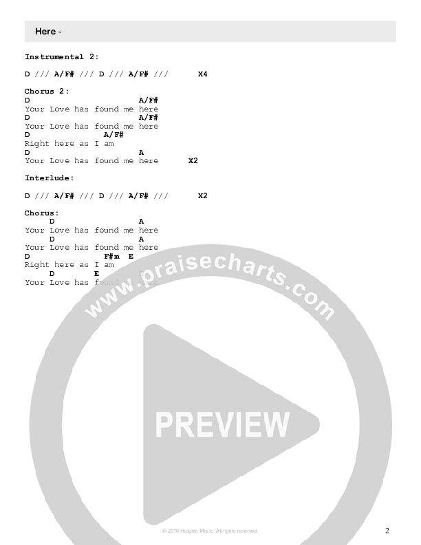 Here Chords & Lyrics (Heights Music)