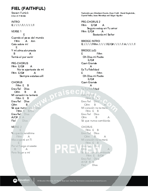 Fiel (Faithful) Chords & Lyrics (Elevation Worship)