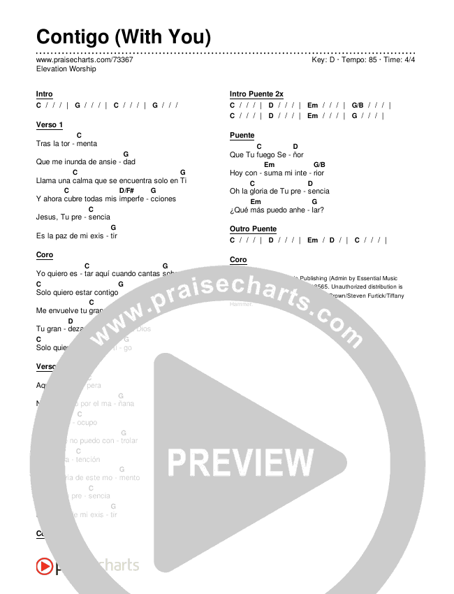 Contigo (With You) Chords & Lyrics (Elevation Worship)