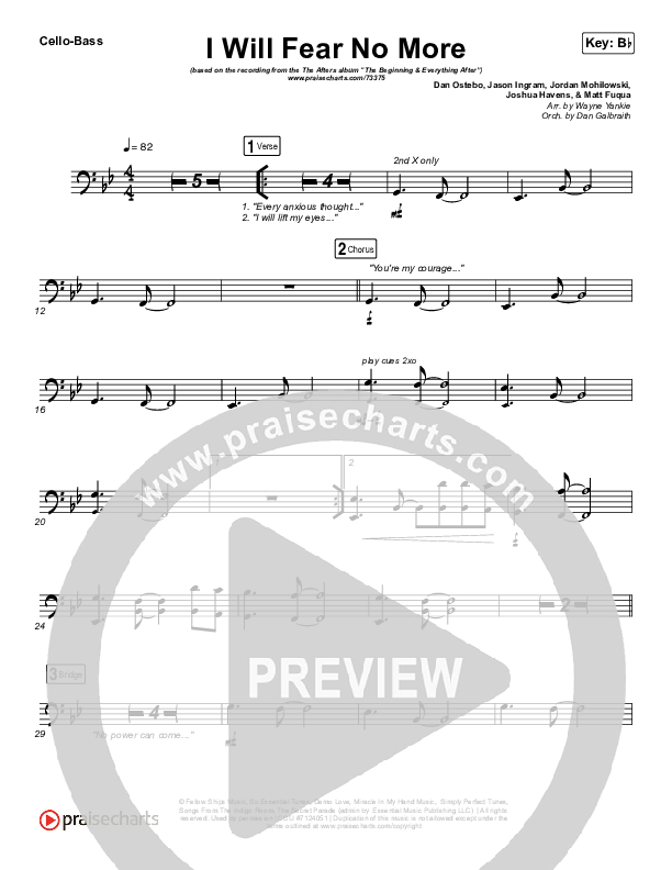 I Will Fear No More Cello/Bass (The Afters)