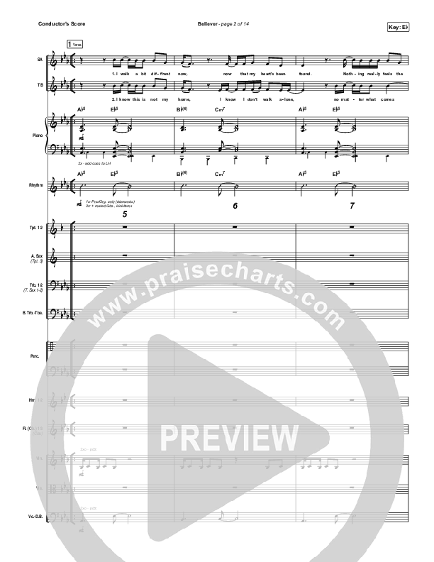 Believer Conductor's Score (Rhett Walker Band)