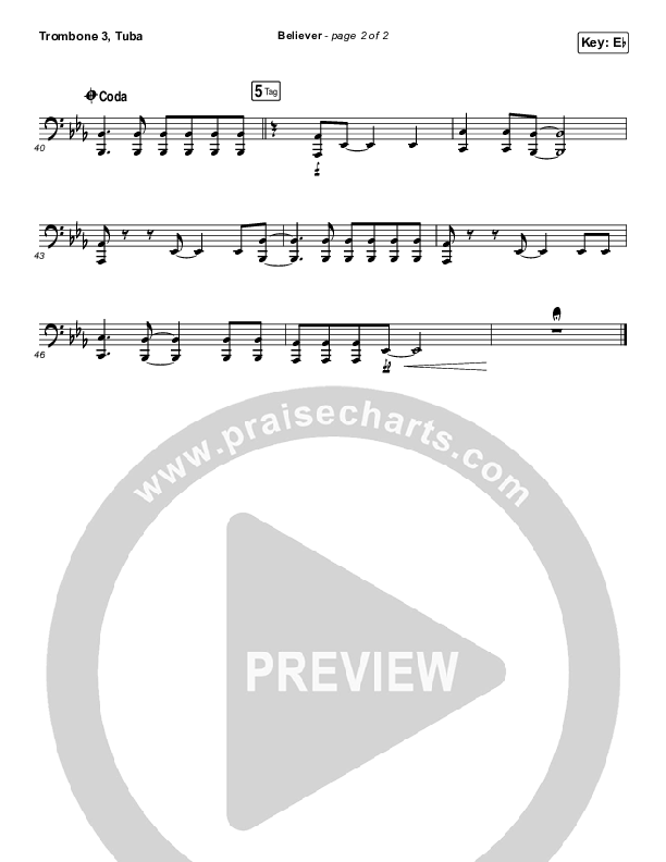 Believer Trombone 3/Tuba (Rhett Walker Band)