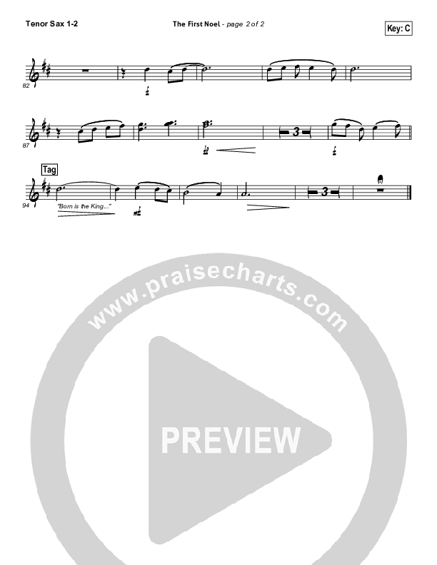 The First Noel Tenor Sax 1/2 (Third Day)