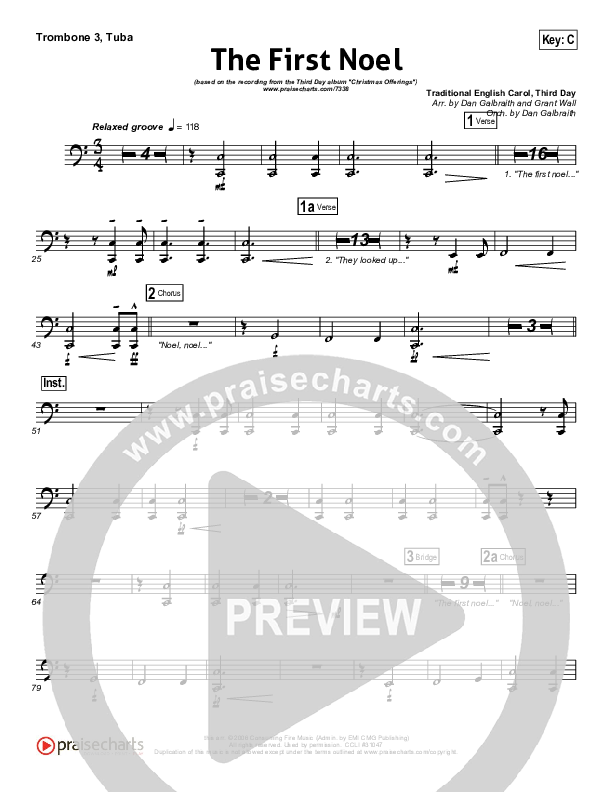 The First Noel Trombone 3/Tuba (Third Day)