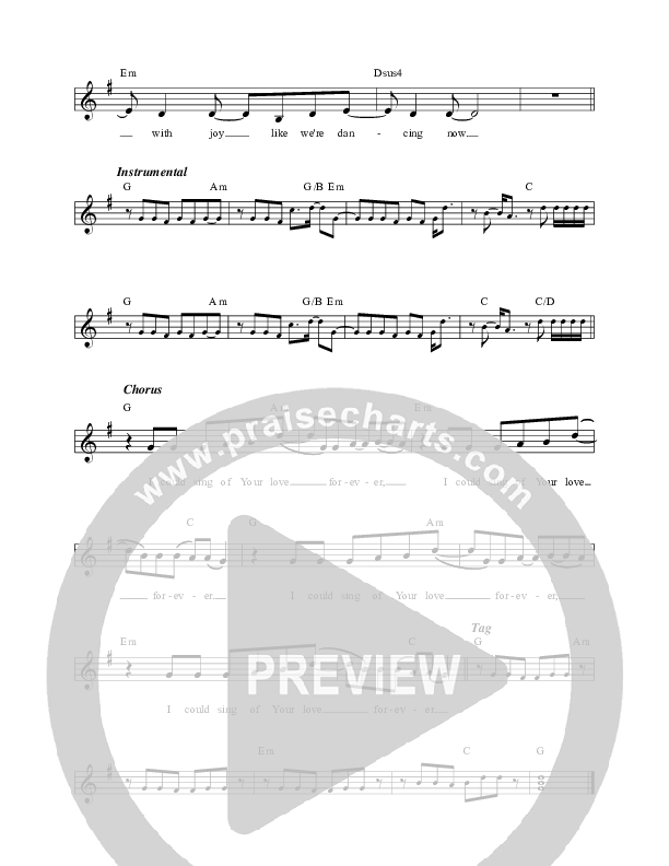 I Could Sing Of Your Love Forever Lead Sheet (Local Sound)